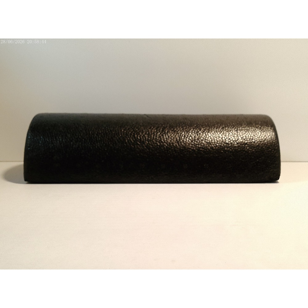 ProsourceFit 12 Inch Half Round Foam Roller Black High Density EPP for Yoga PT